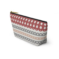 Ribbon Candy Accessory Pouch w T-bottom in Red